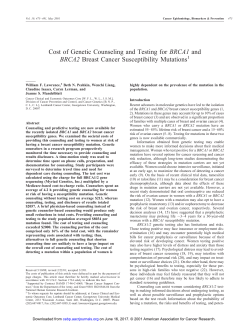Cost of Genetic Counseling and Testing for BRCA1 and BRCA2