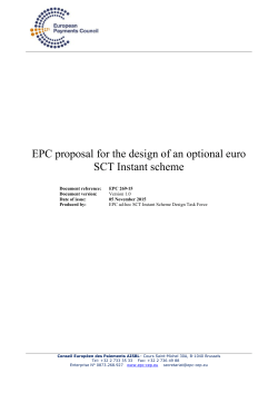 EPC proposal for the design of an optional euro SCT Instant scheme
