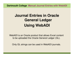 Journal Entries in Oracle General Ledger Using WebADI