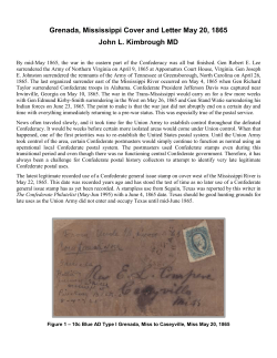 A May 20, 1865, Grenada, Mississippi Cover and Letter