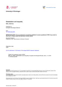University of Groningen Globalization and inequality Mills