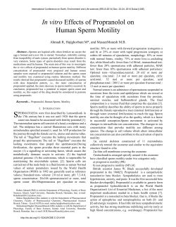 In vitro Effects of Propranolol on Human Sperm Motility