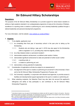 Sir Edmund Hillary Scholarships