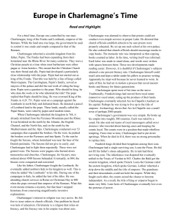 Europe in Charlemagne`s Time