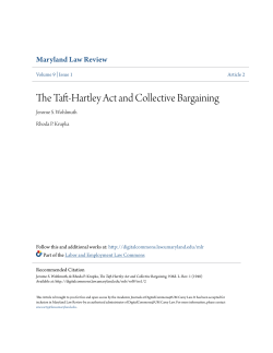 The Taft-Hartley Act and Collective Bargaining