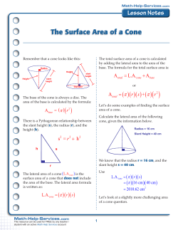 The Surface Area of a Cone