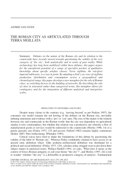 The Roman City as Articulated through Terra Sigillata