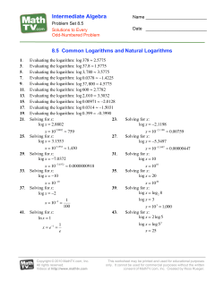 Intermediate Algebra - Math TV Schools Media Server