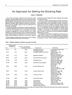 An Approach for Setting the Stocking Rate