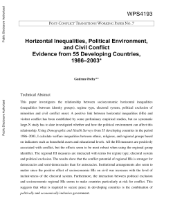 Horizontal Inequalities, Political Environment