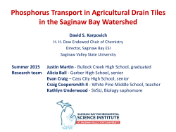 Phosphorus Transport in Agricultural Drain Tiles in the Saginaw Bay