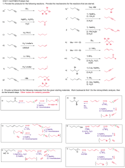 CH211 ALKYNES Problem Set 1. Provide the products for