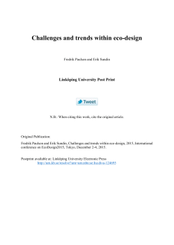 Challenges and trends within eco-design