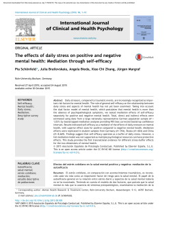 International Journal of Clinical and Health Psychology The effects