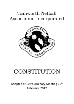 TNA Constitution - Tamworth Netball Association