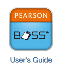 BOSS User`s Guide - Pearson Clinical