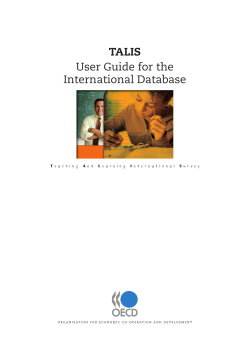 TALIS User Guide for the International Database