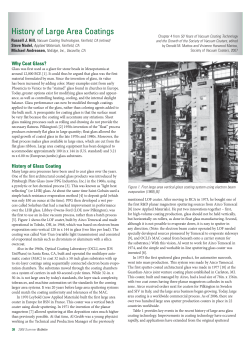 History of Large Area Coatings - The Society of Vacuum Coaters