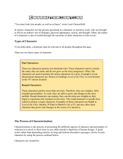 Character Journal Task