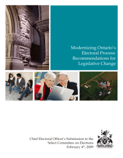 Modernizing Ontario`s Electoral Process Report