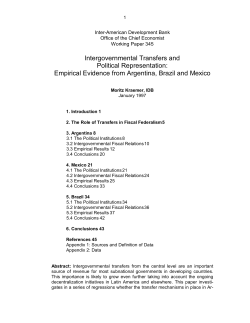Intergovernmental Transfers and Political Representation: Empirical