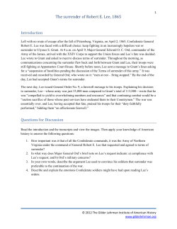 The surrender of Robert E. Lee, 1865 Introduction