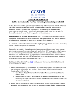 SCHOOL NAME COMMITTEE Call for Nominations for Five New