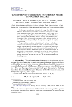 Quasi-stationary distributions and diffusion models in population