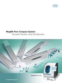 MagNA Pure Compact System Versatile Nucleic Acid Purification