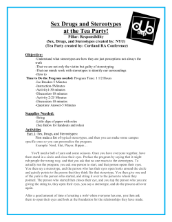 Sex Drugs and Stereotypes at the Tea Party!