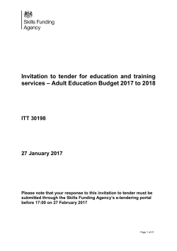 Invitation to tender for education and training services