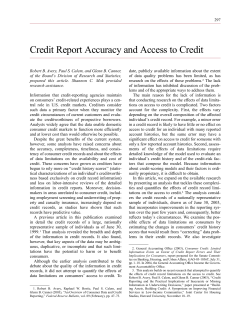 Credit Report Accuracy and Access to Credit