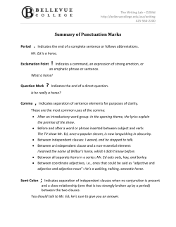 Summary of Punctuation Marks