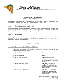 Building Permit Fee Schedule
