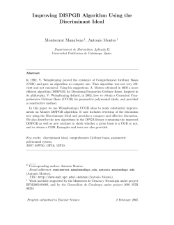 Improving DISPGB Algorithm Using the Discriminant Ideal