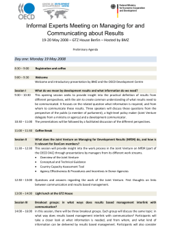 Informal Experts Meeting on Managing for and