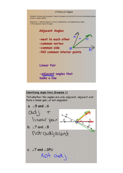 Adjacent Angles -next to each other -common vertex
