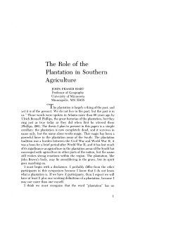 The Role of the Plantation in Southern Agriculture, by John Fraser