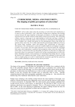 The shaping of public perceptions of cybercrime