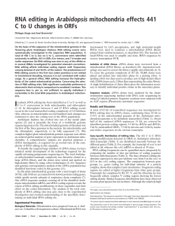 RNA editing in Arabidopsis mitochondria effects 441 C to U changes