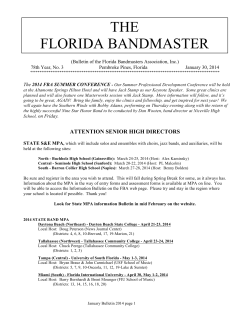 the florida bandmaster - Florida Music Education Associations