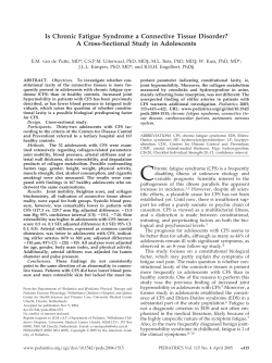 Is Chronic Fatigue Syndrome a Connective Tissue