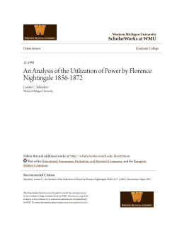 An Analysis of the Utilization of Power by Florence Nightingale 1856