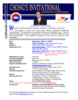 Chong`s Invitational Open Taekwondo Championship