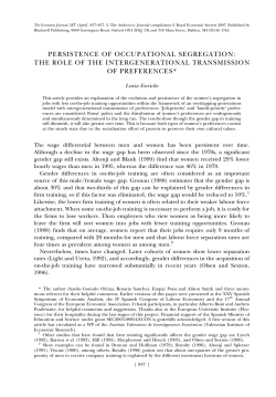 Persistence of Occupational Segregation: the Role of the