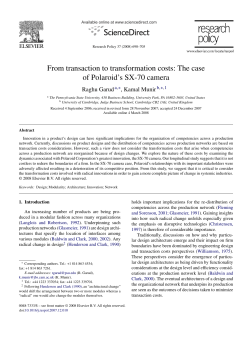From transaction to transformation costs: The case of Polaroid`s SX