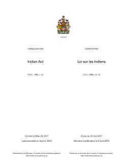 Indian Act Loi sur les Indiens