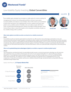 Low-Volatility Equity Investing: Global Convertibles