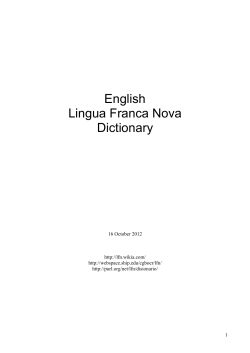 English Lingua Franca Nova Dictionary