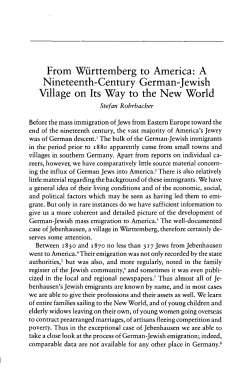 From Wiirttemberg to America: A Nineteenth
